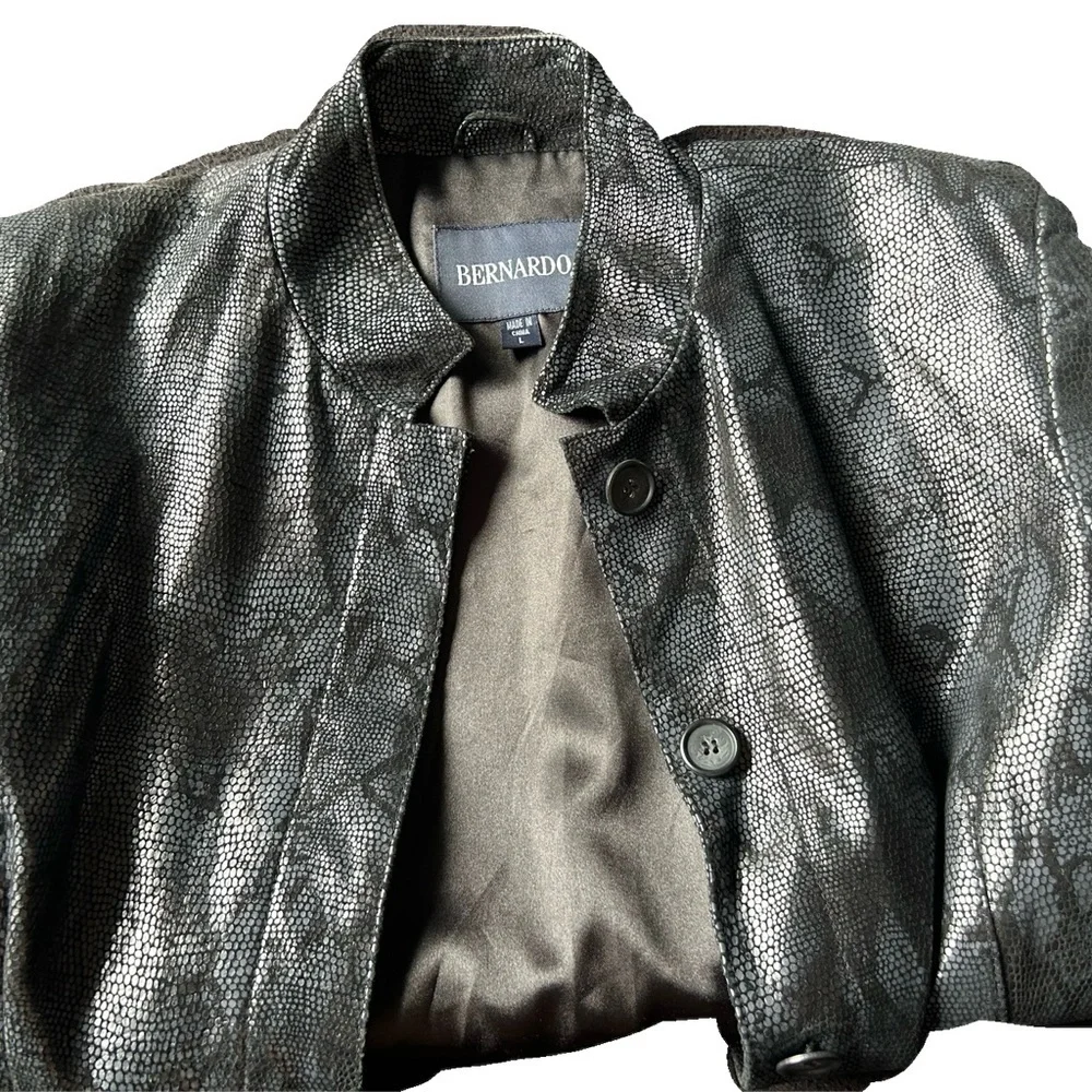 Bernardo Textured black snakeskin Jacket - Picture 5 of 7